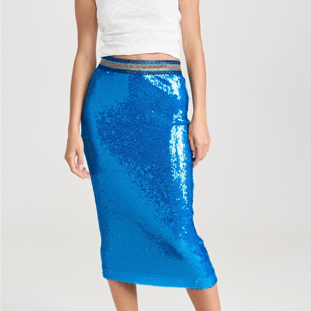 Le Superbe Liz blue sequin skirt sz M